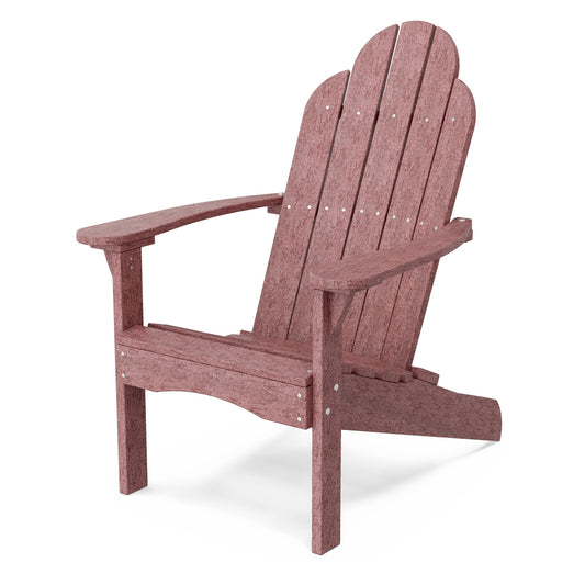Wildridge Classic Cherrywood HDPE Frame Stationary Adirondack Chair with Slat Seat