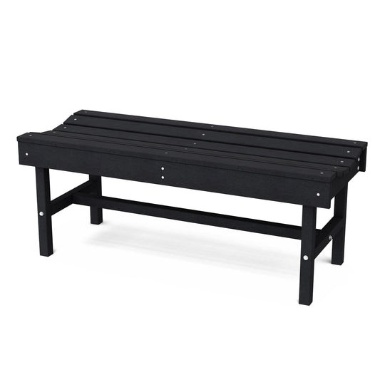 Wildridge Classic Vineyard 46.5-in W x 18.5-in H Black Plastic Garden Bench