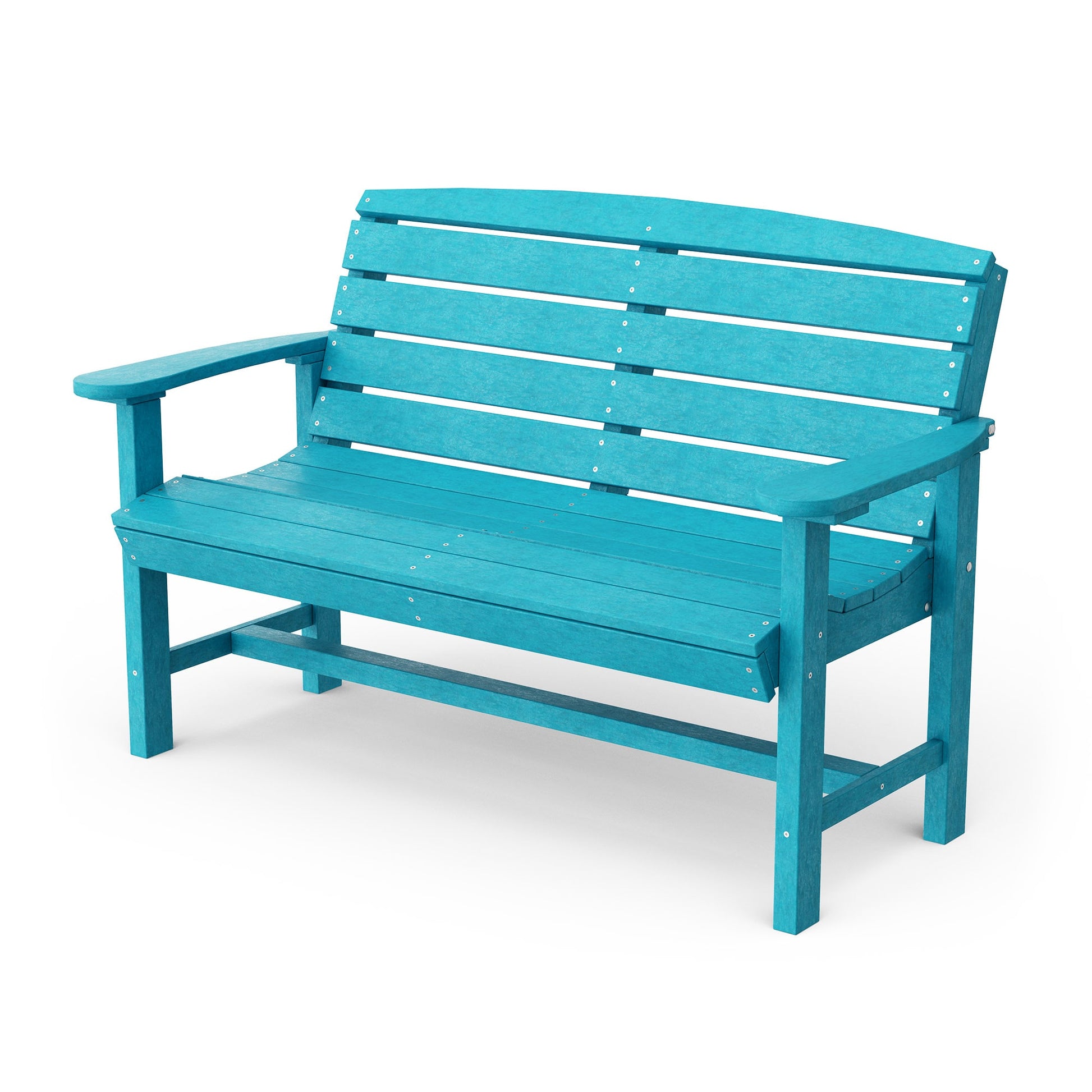 Wildridge Classic 55.5-in W x 34-in H Aruba Blue Plastic Traditional Bench