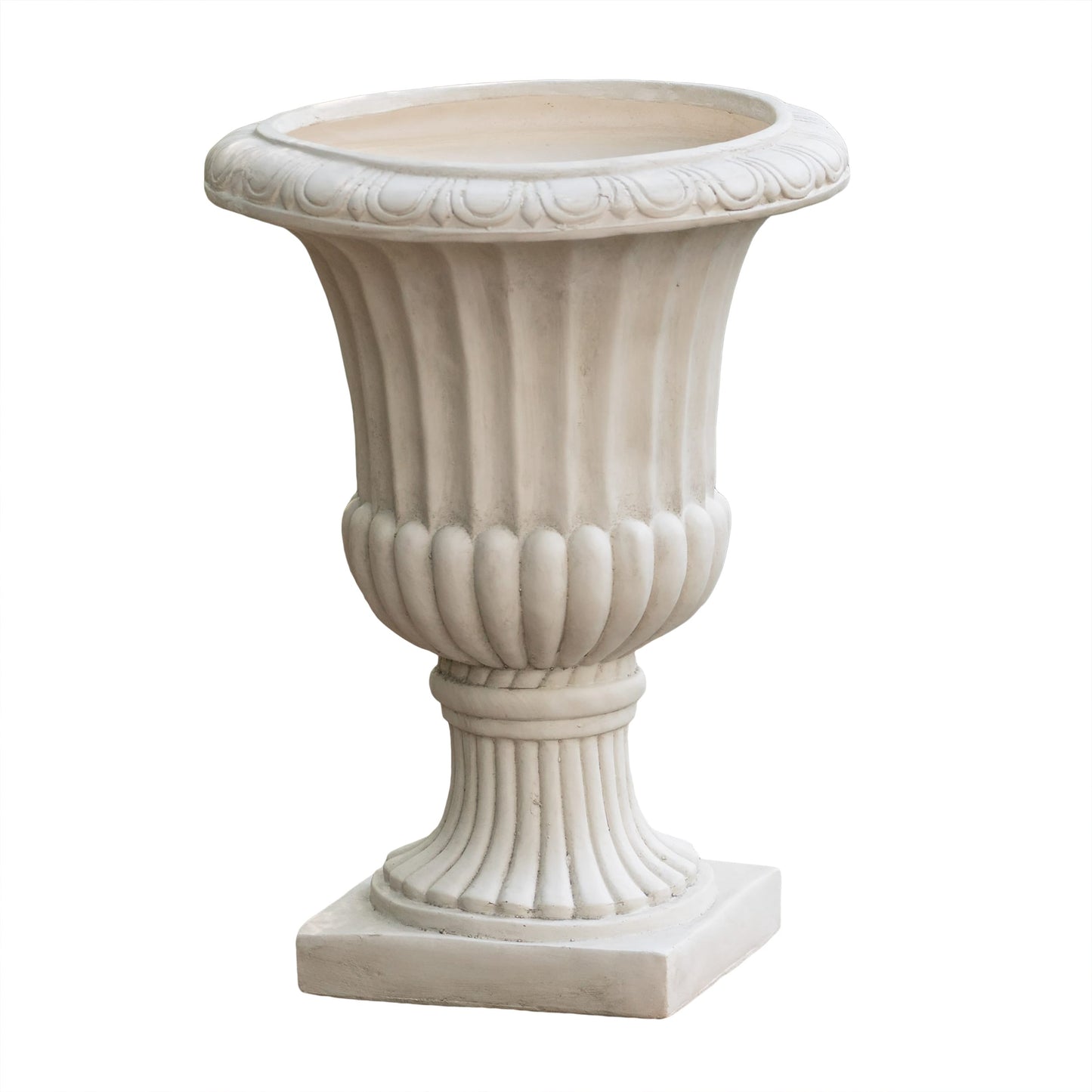 AHIOU HOME Urn 19-in W x 19-in L White Concrete Indoor/Outdoor Planter