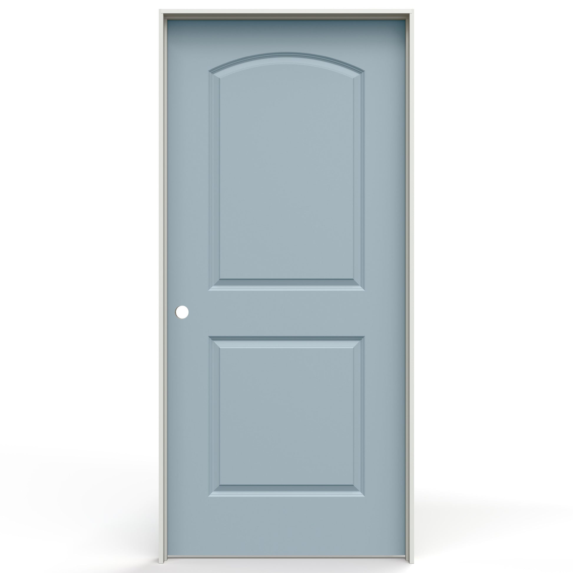 JELD-WEN 36-in x 80-in Salty Tide Hollow core 2-panel Right hand Smooth Prefinished Molded composite Flat Jamb Single Prehung Interior Door with