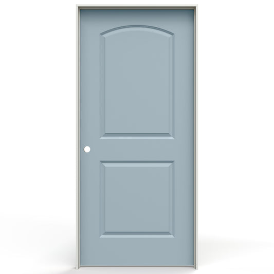 JELD-WEN 36-in x 80-in Salty Tide Hollow core 2-panel Right hand Smooth Prefinished Molded composite Flat Jamb Single Prehung Interior Door with