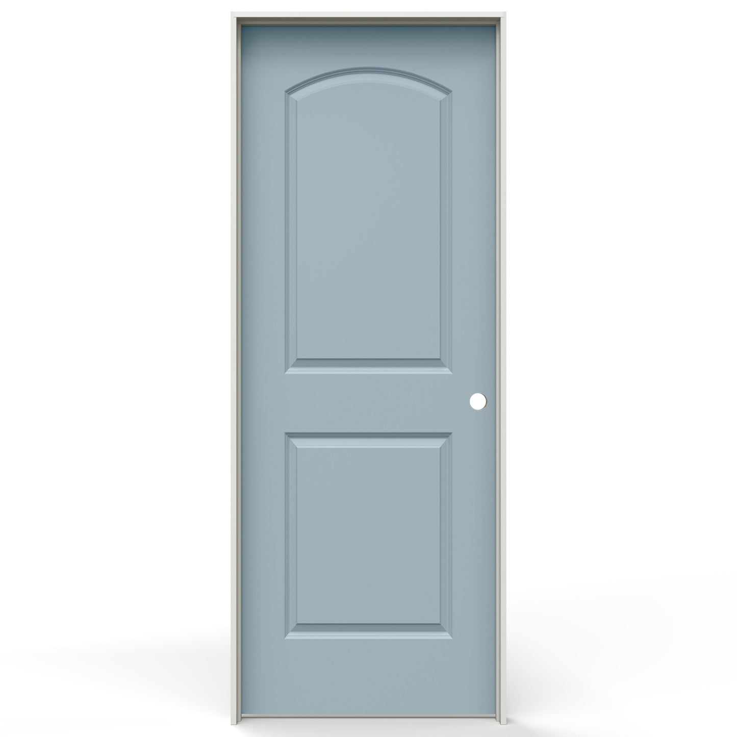 JELD-WEN 30-in x 80-in Salty Tide Hollow core 2-panel Left hand Smooth Prefinished Molded composite Flat Jamb Single Prehung Interior Door with