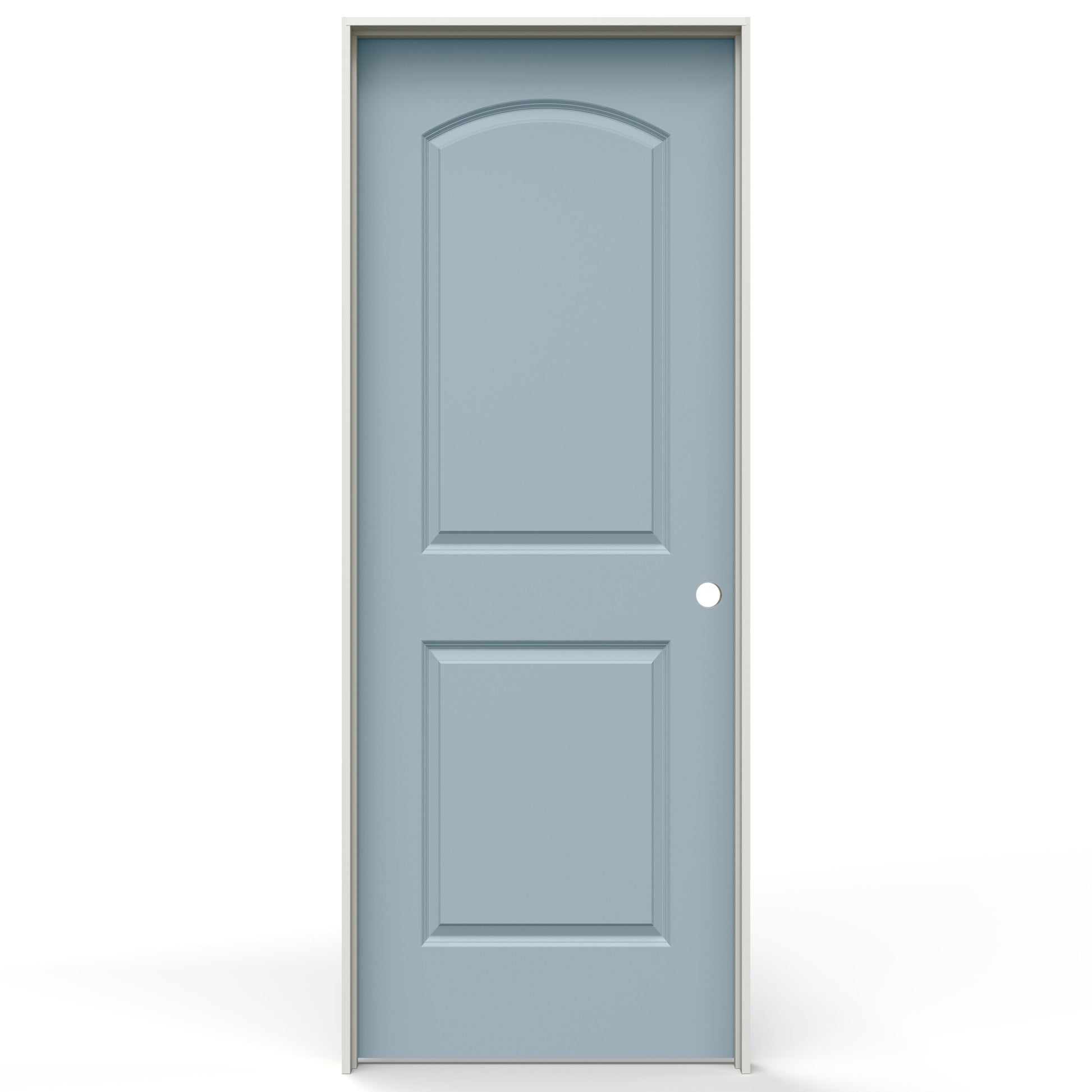 JELD-WEN 30-in x 80-in Salty Tide Hollow core 2-panel Left hand Smooth Prefinished Molded composite Flat Jamb Single Prehung Interior Door with