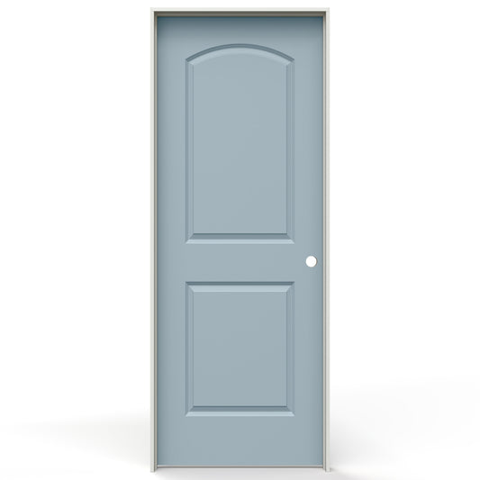 JELD-WEN 30-in x 80-in Salty Tide Hollow core 2-panel Left hand Smooth Prefinished Molded composite Flat Jamb Single Prehung Interior Door with