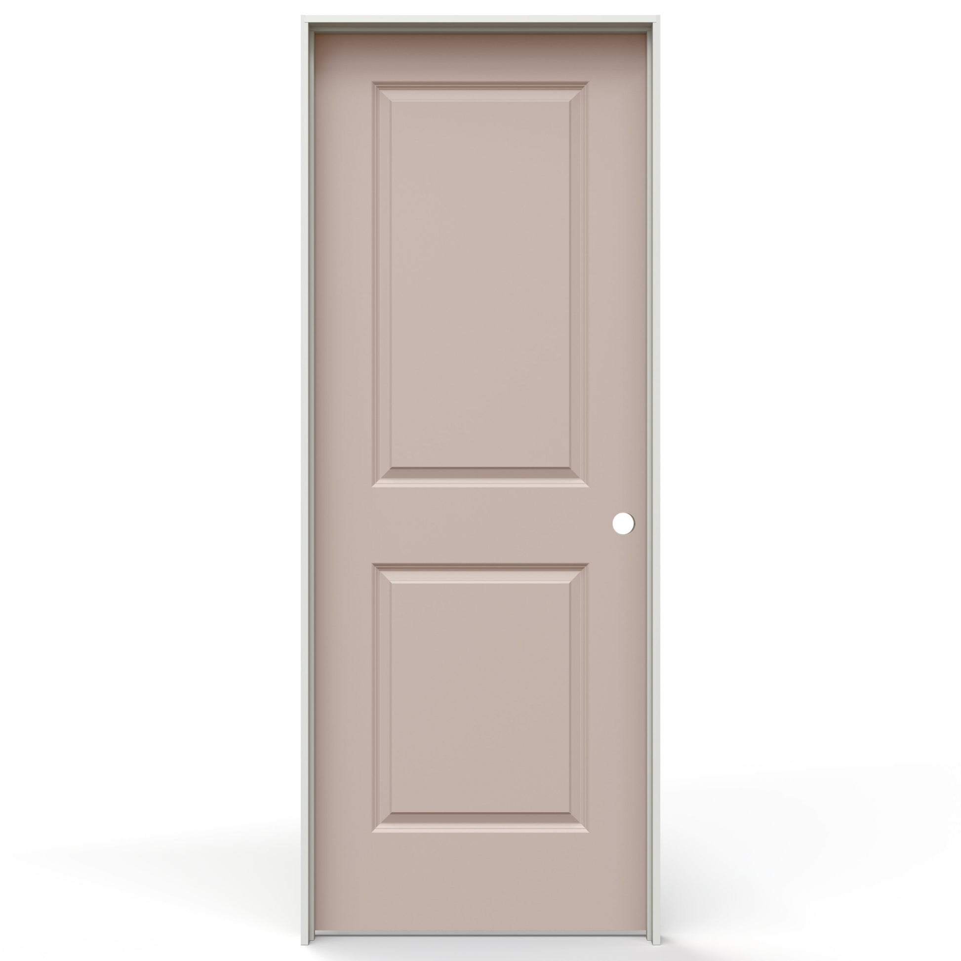 JELD-WEN 30-in x 80-in Blush Silk Solid core 2-panel Left hand Smooth Prefinished Molded composite Flat Jamb Single Prehung Interior Door