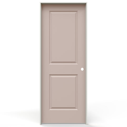 JELD-WEN 30-in x 80-in Blush Silk Solid core 2-panel Left hand Smooth Prefinished Molded composite Flat Jamb Single Prehung Interior Door