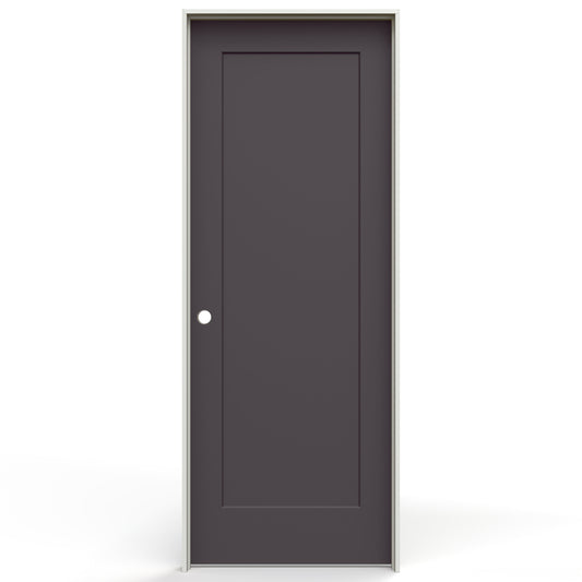 JELD-WEN 30-in x 80-in Fresh Fig Hollow core 1-panel Right hand Smooth Prefinished Molded composite Flat Jamb Single Prehung Interior Door with