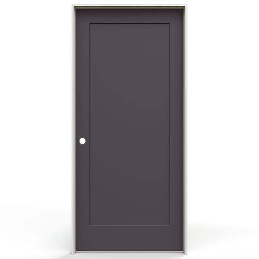 JELD-WEN 32-in x 80-in Fresh Fig Hollow core 1-panel Right hand Smooth Prefinished Molded composite Flat Jamb Single Prehung Interior Door