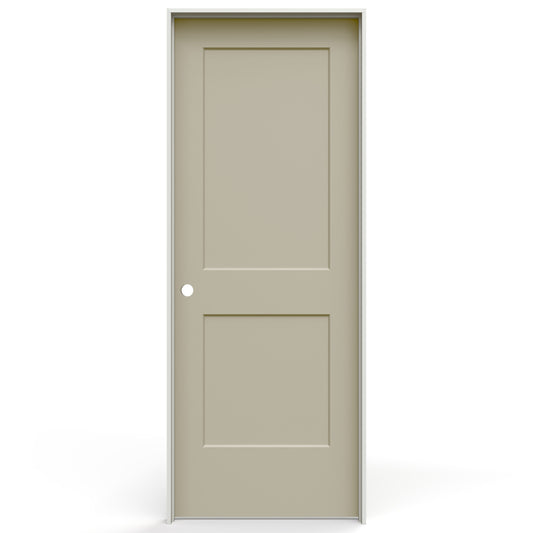 JELD-WEN 30-in x 80-in Desert Sand Hollow core 2-panel Right hand Smooth Prefinished Molded composite Flat Jamb Single Prehung Interior Door with