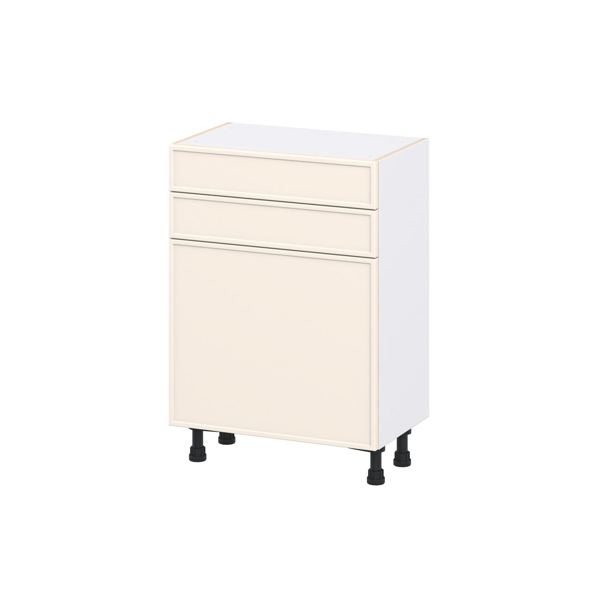 Hugo&Borg Chapel Hill 24-in W x 34.5-in H x 14.91-in D Washed Linen 2 -Drawers Base Fully Assembled Cabinet Flat Panel Slim shaker