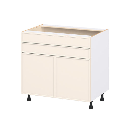 Hugo&Borg Chapel Hill 36-in W x 34.5-in H x 24.66-in D Washed Linen Base Fully Assembled Cabinet Flat Panel Slim shaker