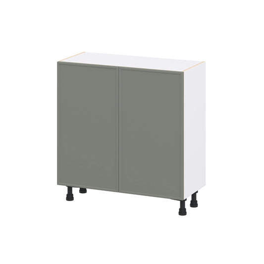 Hugo&Borg Concord 33-in W x 34.5-in H x 14.91-in D Moss Green Base Fully Assembled Cabinet Flat Panel Slim shaker