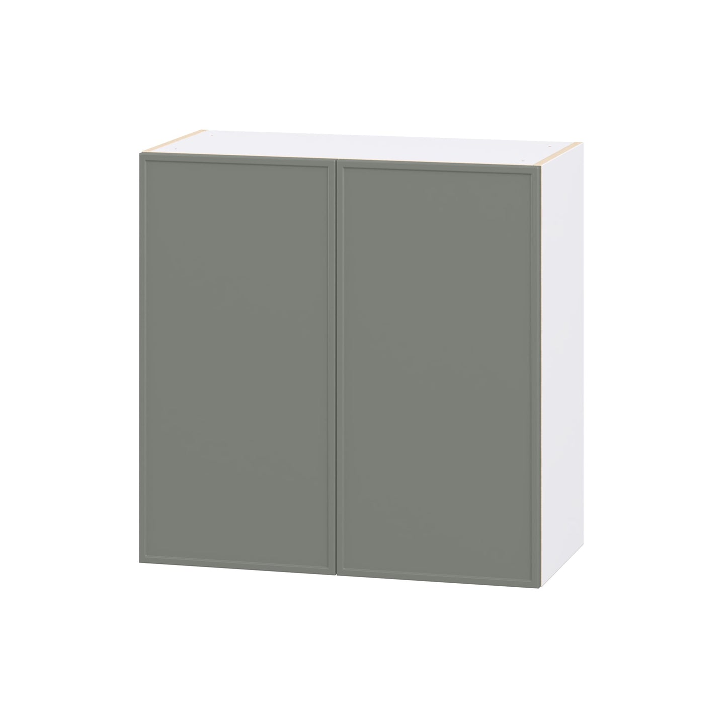 Hugo&Borg Concord 30-in W x 30-in H x 14.91-in D Moss Green Wall Fully Assembled Cabinet Flat Panel Slim shaker