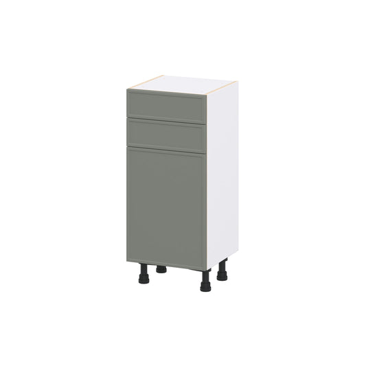 Hugo&Borg Concord 15-in W x 34.5-in H x 14.91-in D Moss Green 2 -Drawers Base Fully assembled Cabinet (Flat Panel Shaker)