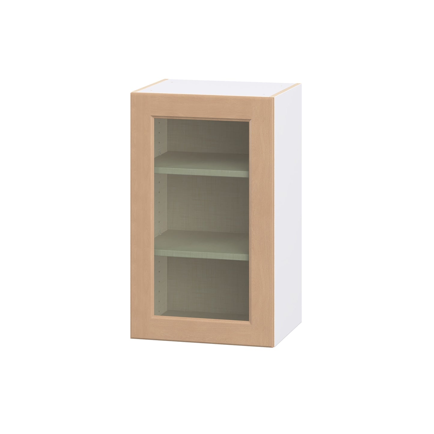 Hugo&Borg Raleigh 18-in W x 30-in H x 14.75-in D Sugar Cookie Wall Fully Assembled Cabinet Flat Panel Glass