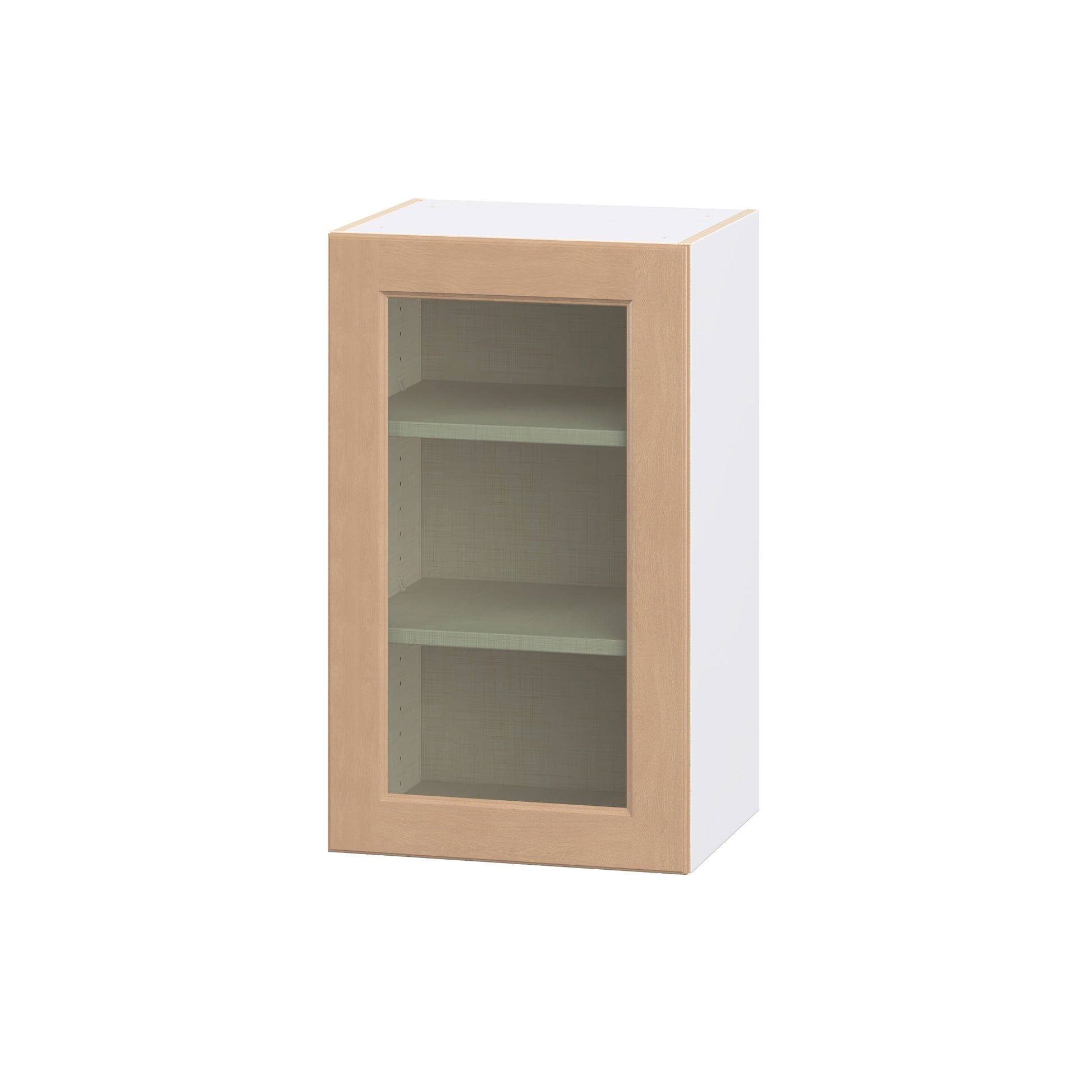 Hugo&Borg Raleigh 18-in W x 30-in H x 14.75-in D Sugar Cookie Wall Fully Assembled Cabinet Flat Panel Glass