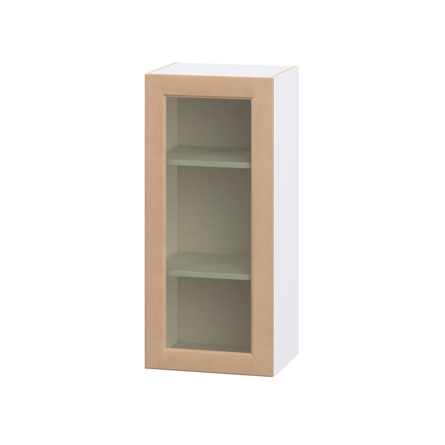Hugo&Borg Raleigh 18-in W x 40-in H x 14.75-in D Sugar Cookie Wall Fully Assembled Cabinet Flat Panel Glass