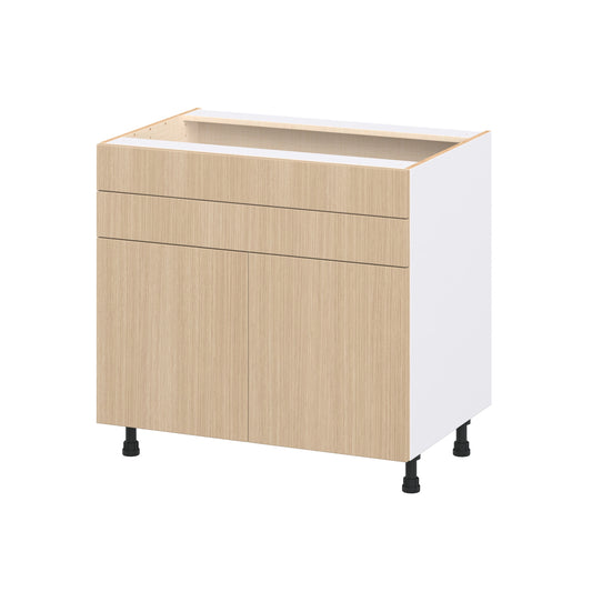 Hugo&Borg Winston 36-in W x 34.5-in H x 24.5-in D Mojavi Oak Base Fully Assembled Cabinet Flat Panel Slab