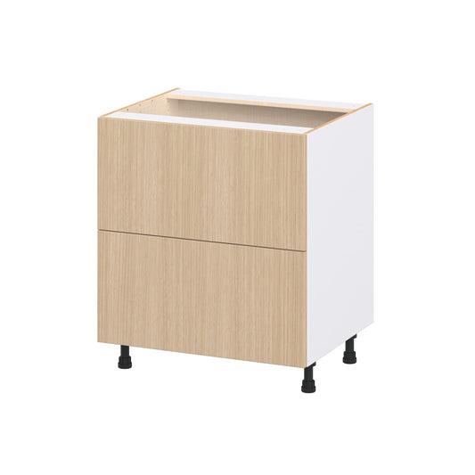 Hugo&Borg Winston 30-in W x 34.5-in H x 24.5-in D Mojavi Oak 2 -Drawers Drawer Base Fully Assembled Cabinet Flat Panel Slab