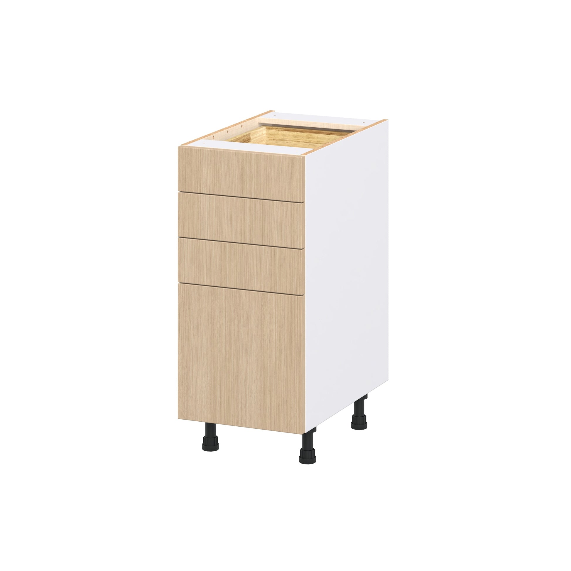 Hugo&Borg Winston 15-in W x 34.5-in H x 24.5-in D Mojavi Oak 4 -Drawers Drawer Base Fully Assembled Cabinet Flat Panel Slab