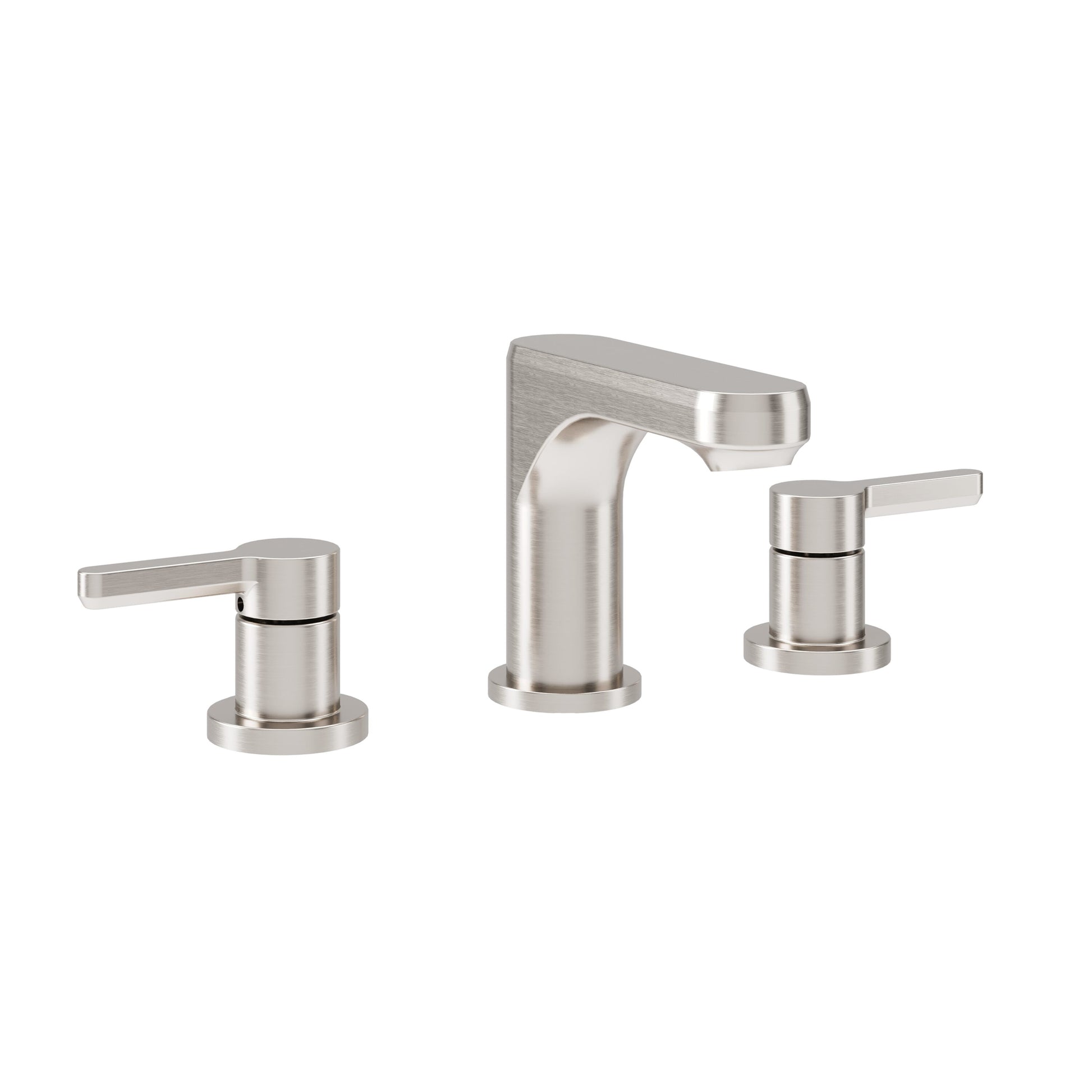 Symmons Solarity Satin Nickel Widespread 2-handle WaterSense Low-arc Commercial/Residential Handle Bathroom Sink Faucet with Drain