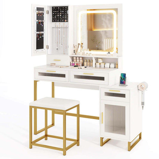 Costway 15.5-in White Makeup Vanity