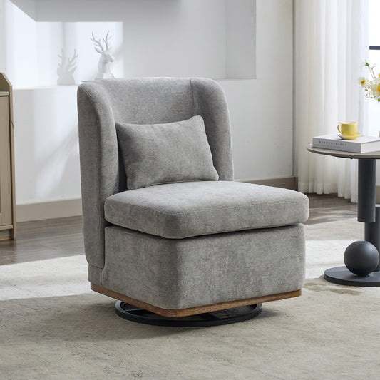 Hrinhom 25.2-in W Modern GRAY Chenille Swivel Accent Chair