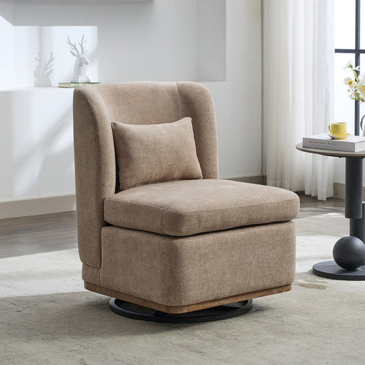 Hrinhom 25.2-in W Modern TAUPE Chenille Swivel Accent Chair