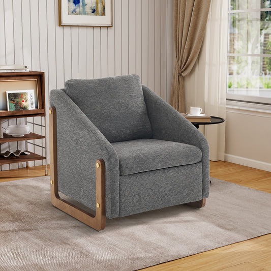 Hrinhom 28.94-in W Midcentury GRAY Chenille Accent Armchair