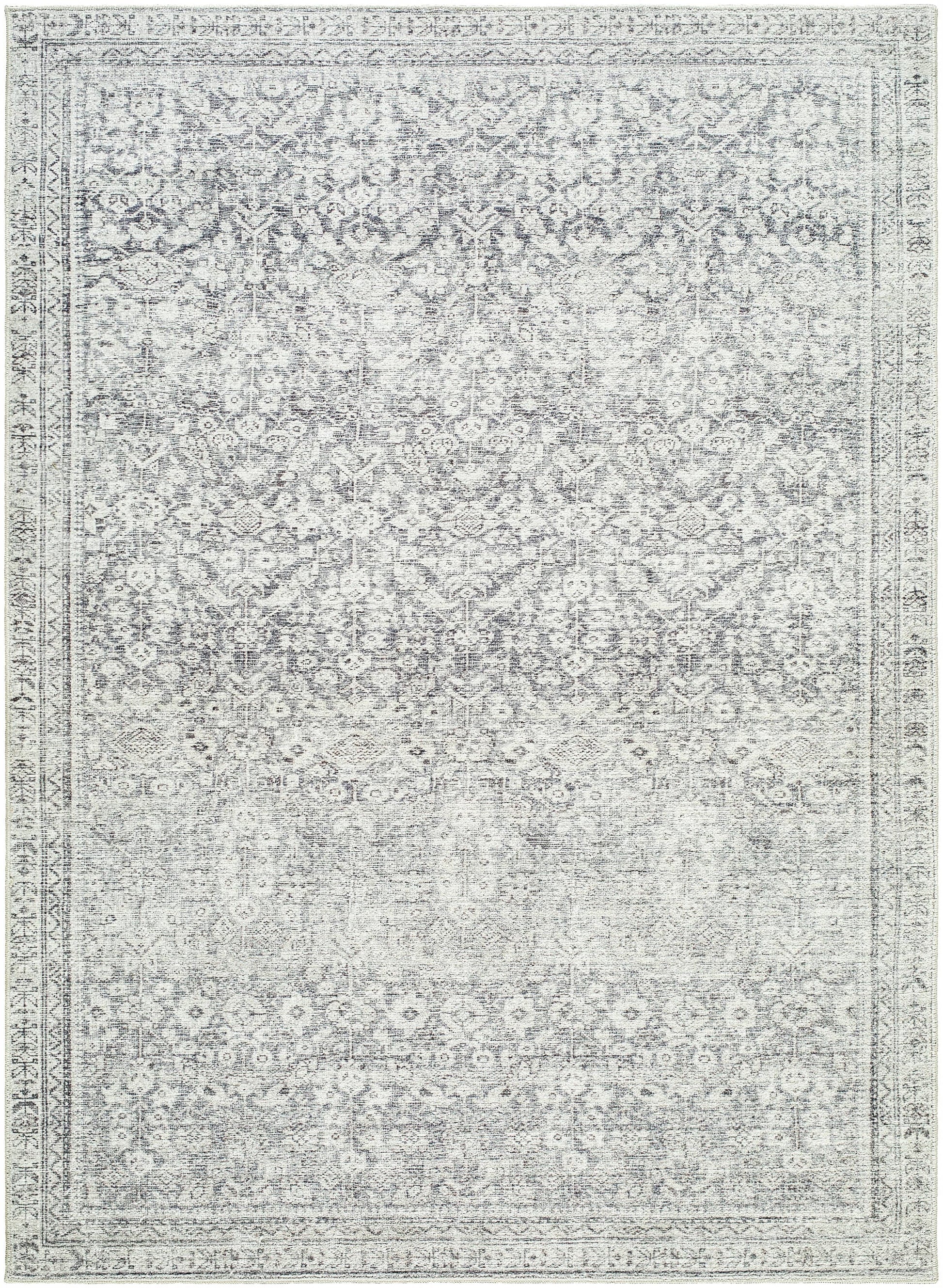 Livabliss Galey Alix Collins Avenue 7 x 9 (ft) Flatweave Polyester Gray Rectangular Indoor Vintage Spot Clean Only Pet Friendly Area rug