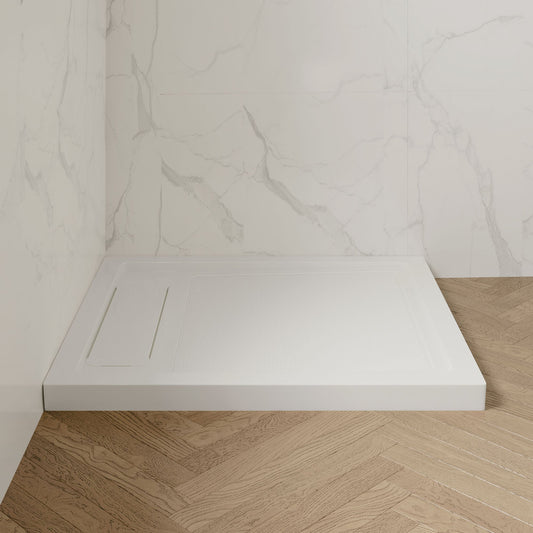OVE Decors Adena 36-in W x 40-in L Reversible White Single Threshold Rectangle Shower Pan Base with 2.76-in H Threshold
