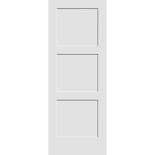 CODEL Doors Shaker Interior Doors 30-in x 80-in White 3-panel Smooth Solid core Primed Pine Wood Slab Door