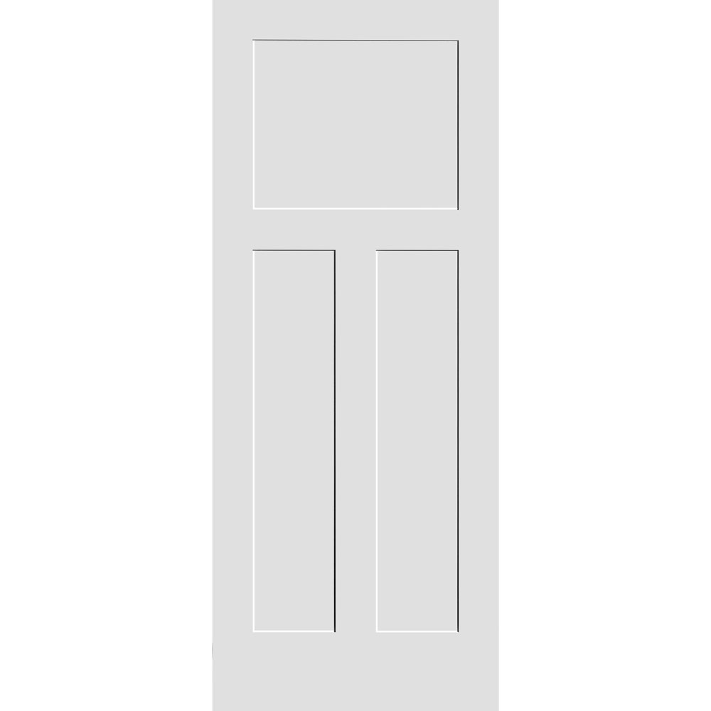 CODEL Doors Shaker Interior Doors 26-in x 80-in White 3-panel Smooth Solid core Primed Pine Wood Slab Door