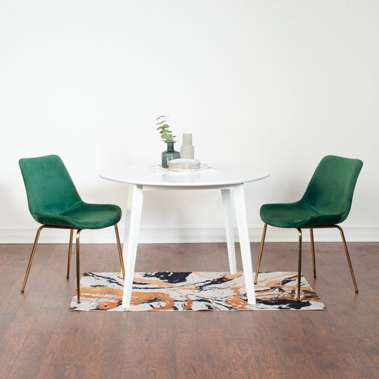 Roundhill Furniture Aufurr 3 Green Casual Dining Room Set with Round Table ( Seats 2 )