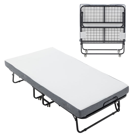 Flynama Twin Black Metal Folding Bed