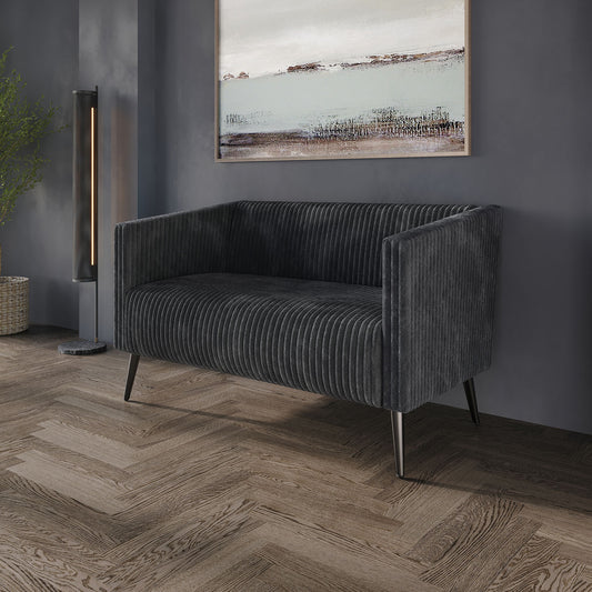 ChaletPosh 51.97-in W Midcentury Grey Velvet 2-seater Loveseat