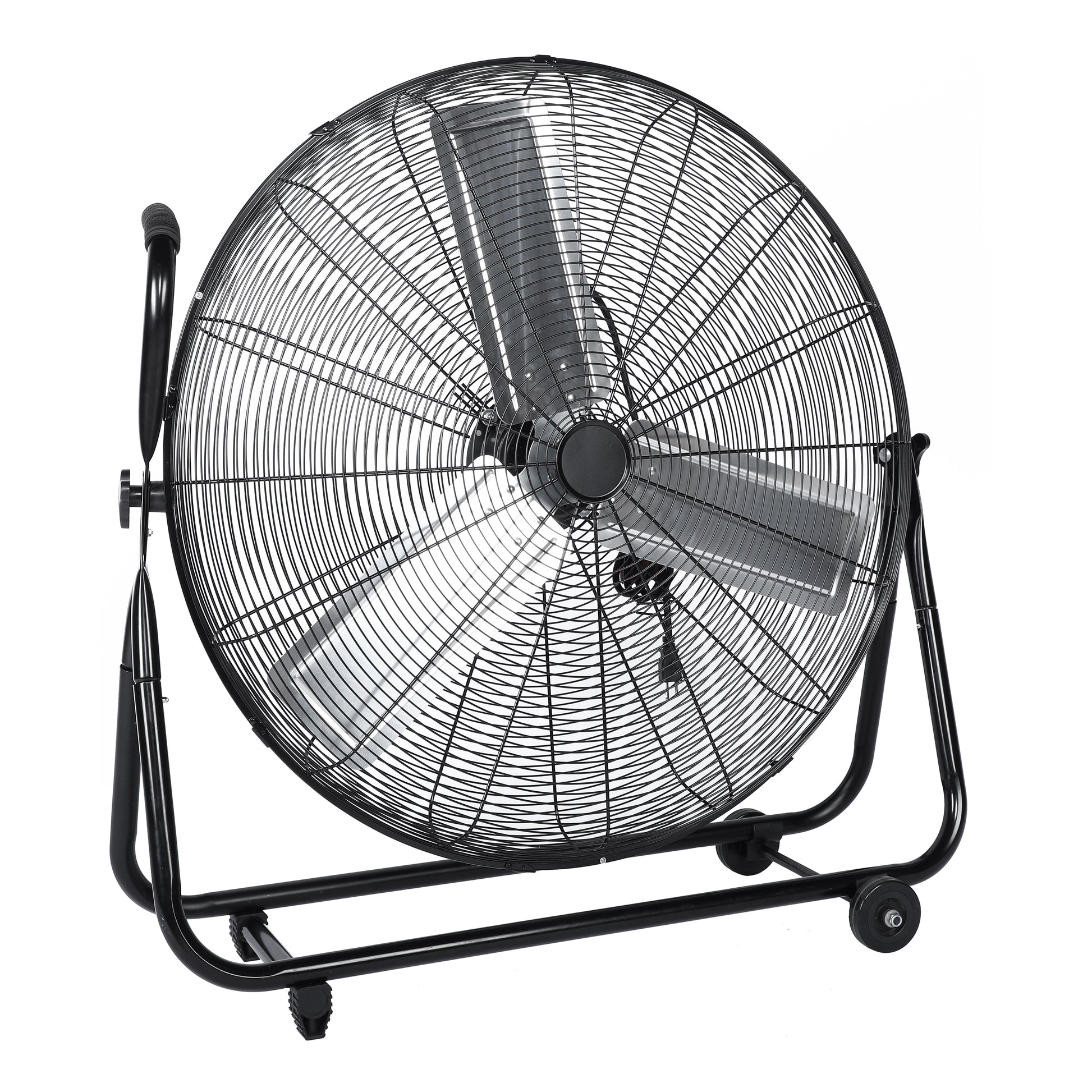 Siavonce 30-in 110 -Volt High Velocity Indoor/Outdoor Black Oscillating Floor Fan Charger Not Included
