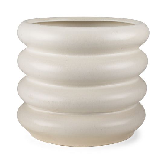 Mercana Off-white Ceramic Farmhouse Vase
