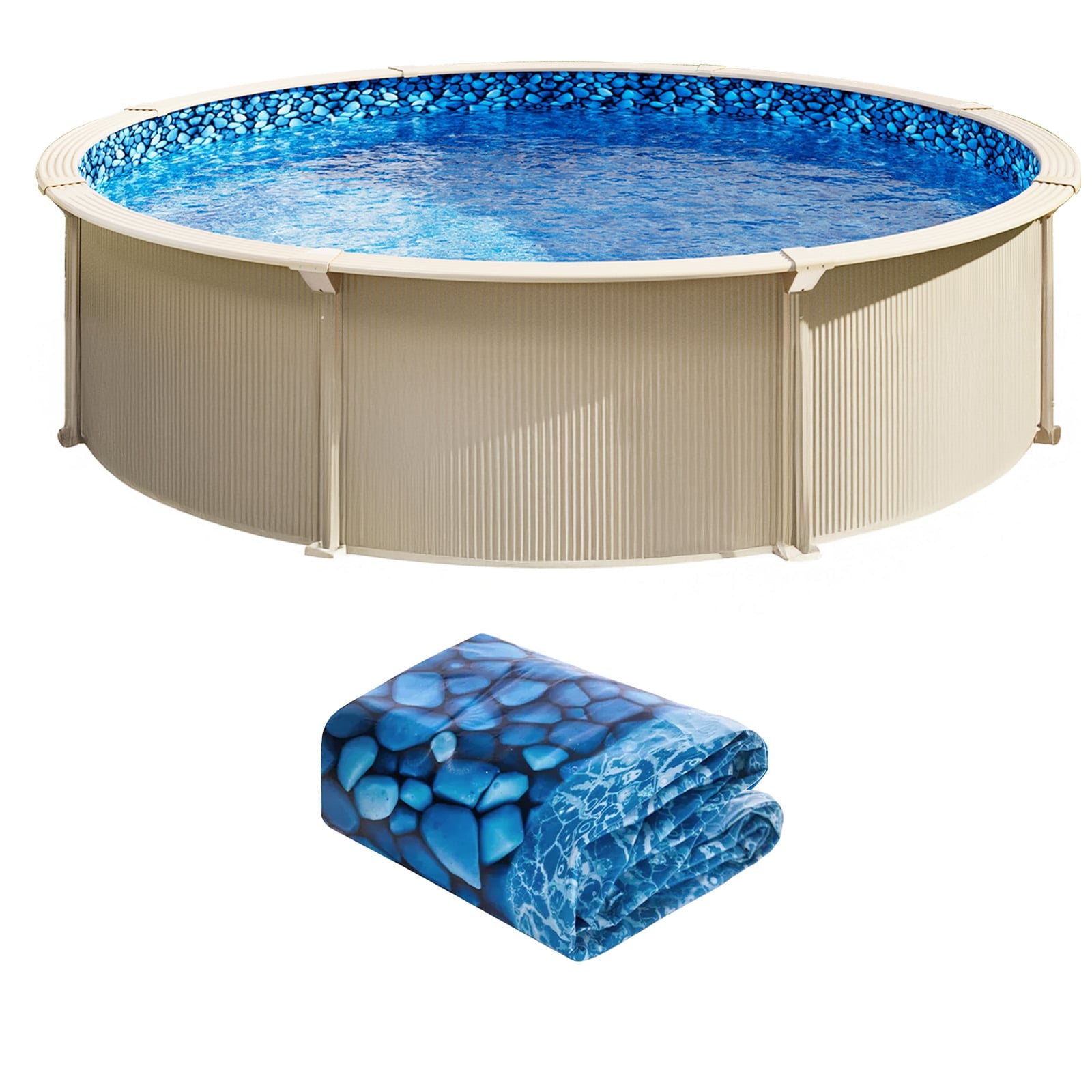 SVOPES Pool Liner 30ft 12.6-mil Blue Vinyl Pool Liner