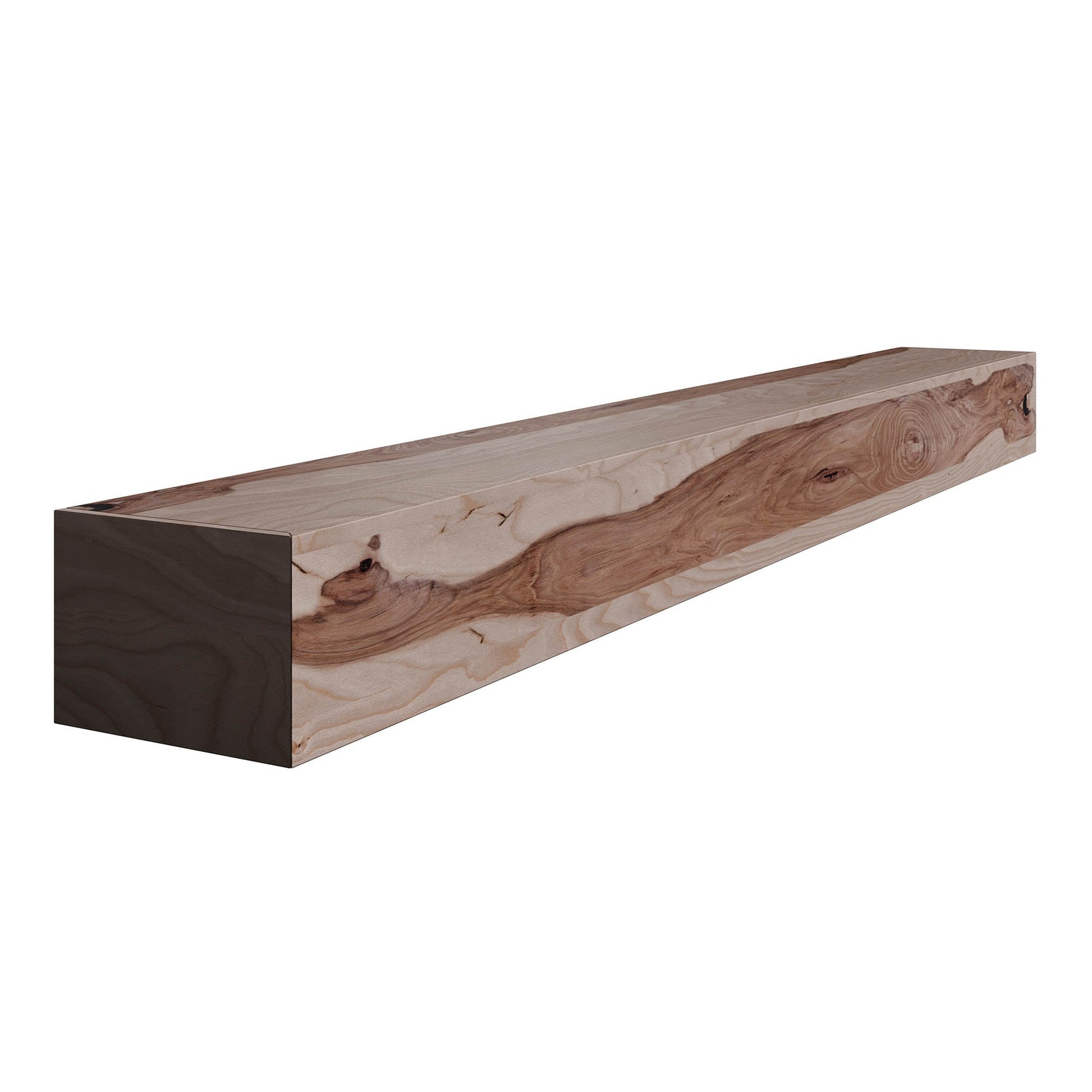 Ornamental Mouldings 72-in W x 5-in H x 7.25-in D Rustic Unfinished Hickory Hollow Farmhouse Fireplace Mantel Shelf