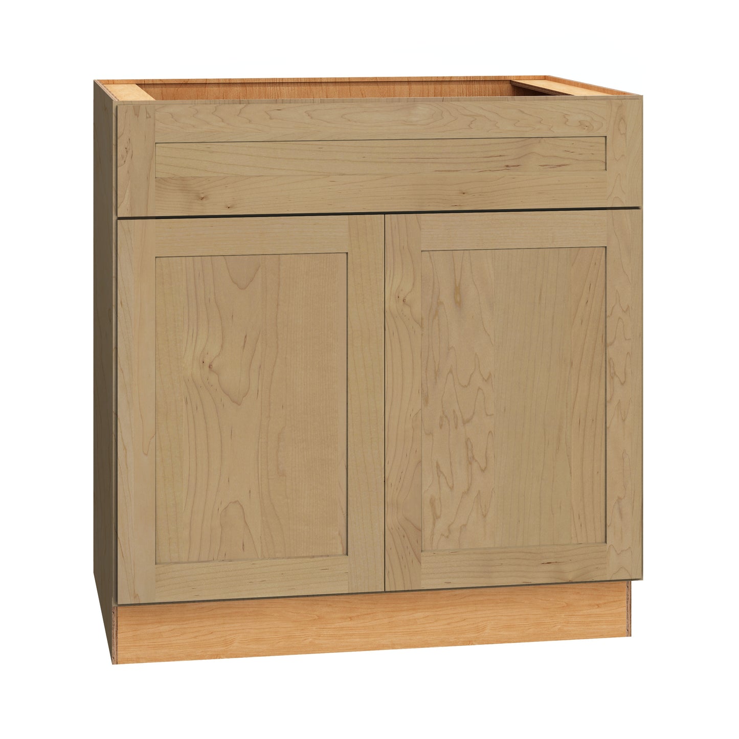 Diamond Express Jamestown 33-in W x 34.5-in H x 24-in D Coastline Brown Sink Base Fully Assembled Plywood Cabinet Recessed Panel Shaker