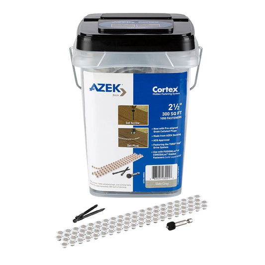 TimberTech Cortex Collated Harvest Screws and plugs Slate Gray Hidden Deck Fastener 300 Square feet ( 1050 -Pack )