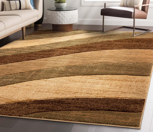Well Woven Good Vibes 5 x 7 (ft) Polypropylene Multi Rectangular Indoor Stripe Mid-Century Modern Spot Clean Only Pet Friendly Area rug