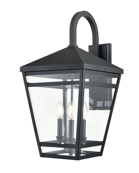 Millennium Lighting Seager 3 -Light 24.25-in H Matte Black Hardwired Outdoor Wall Light
