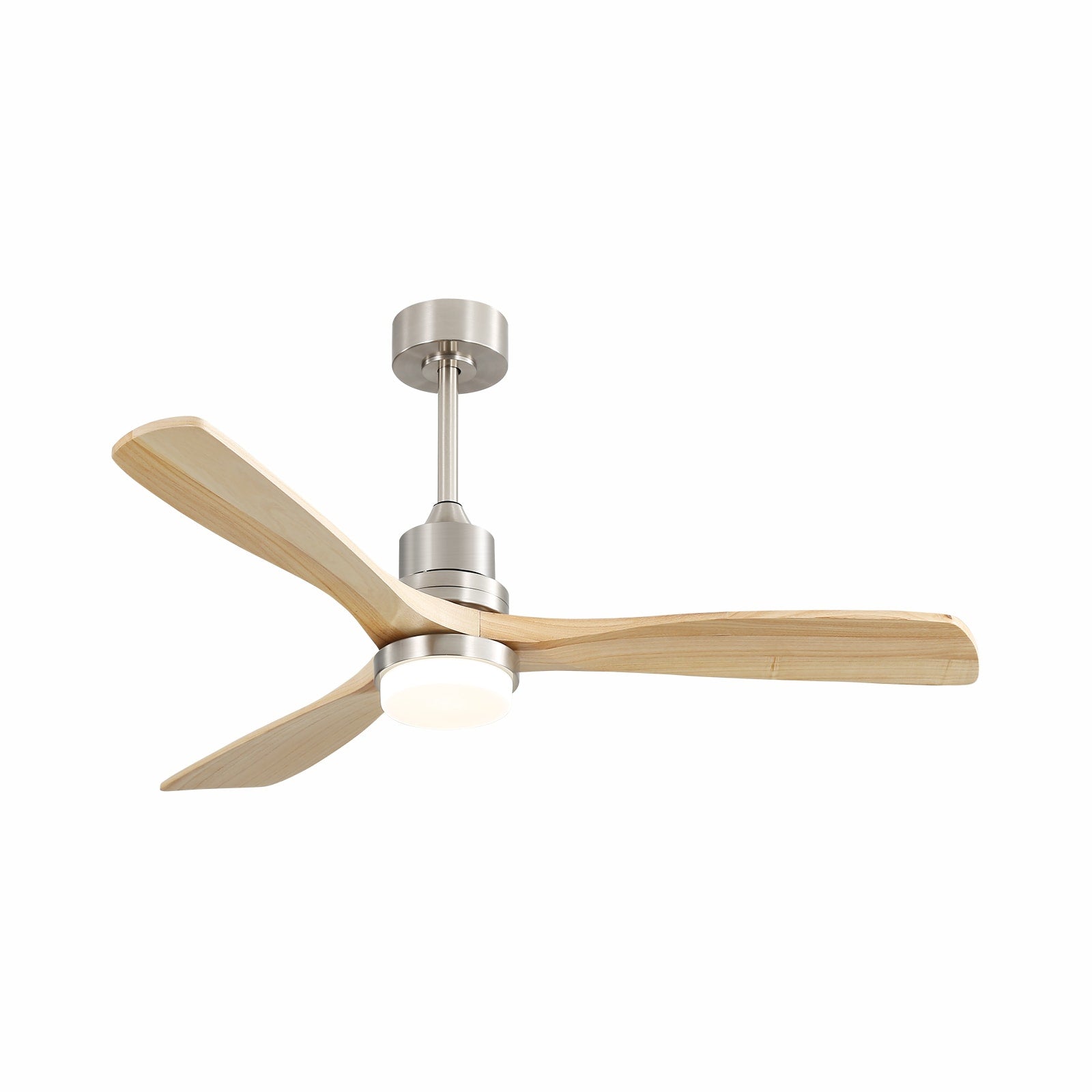  NatureGrove 52-in Nickel with Matte Blades Integrated LED Ceiling Fan With Light 3 -Blade