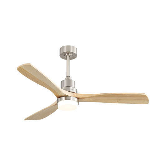  NatureGrove 52-in Nickel with Matte Blades Integrated LED Ceiling Fan With Light 3 -Blade