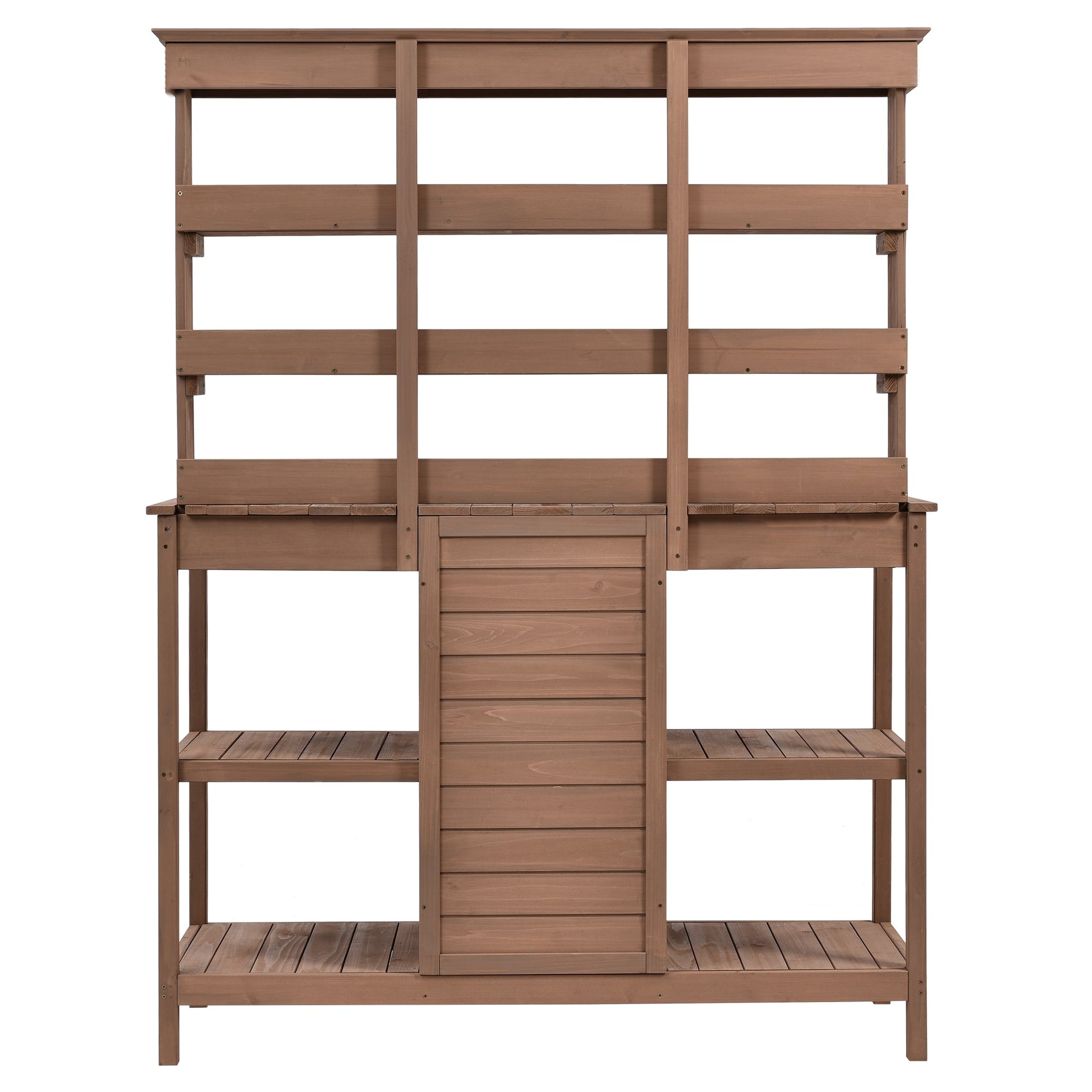 Kahomvis Patio Workstation 50-in x 66-in x 20-in Brown Potting Bench