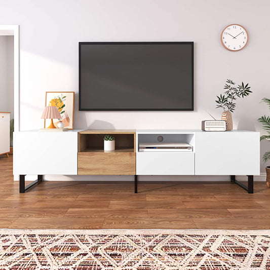 GZMR Modern/Contemporary White 15-in W TV stand ( Accommodates TVs up to 80-in )