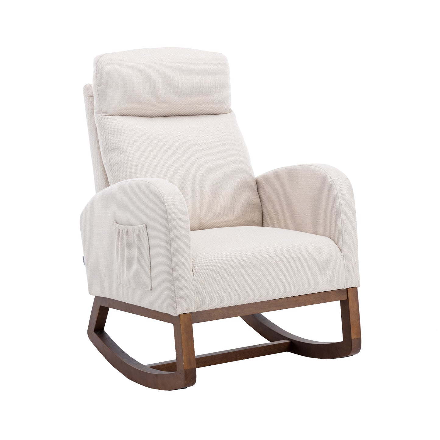 Runesay 27.17-in W Modern Beige linen Linen Rocking Armchair